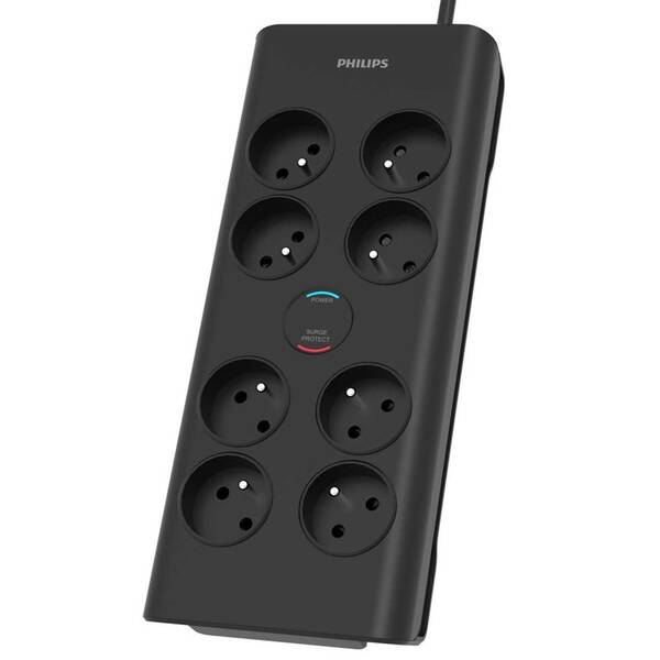 Přepěťová ochrana Philips 8x zásuvka, 2m černá

