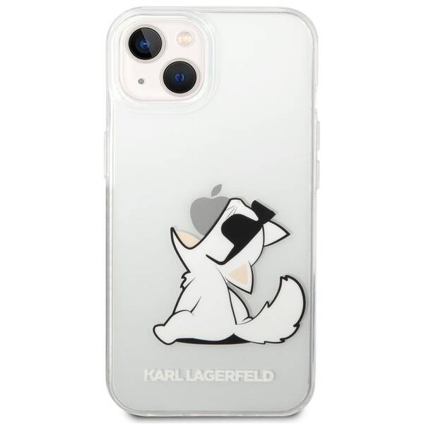 Kryt na mobil Karl Lagerfeld Choupette Eat na Apple iPhone 14 Plus průhledný

