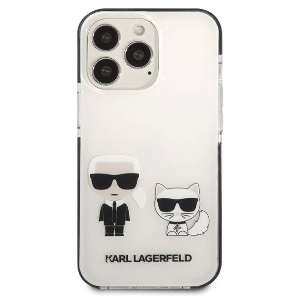 Kryt na mobil Karl Lagerfeld Karl and Choupette na Apple iPhone 13 Pro bílý

