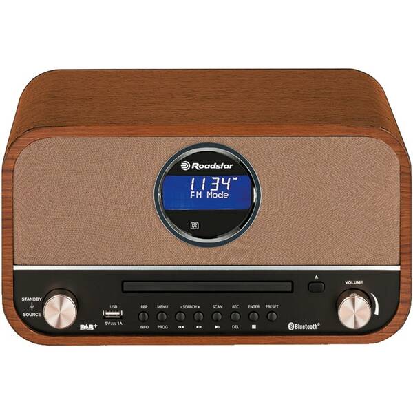 Radiopřijímač s DAB+ Roadstar HRA-1782D+BT dřevo

