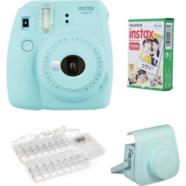 Instantní fotoaparát Fujifilm Instax mini 9 LED bundle modrý


