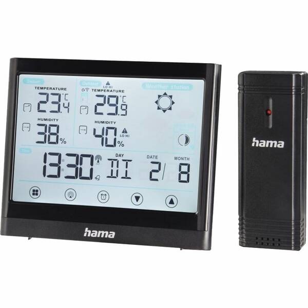 Meteorologická stanice Hama Full Touch černá

