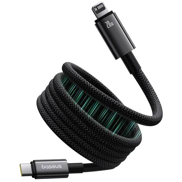 Kabel Baseus Tungsten USB-C/Lightning, 20W, 1m černý

