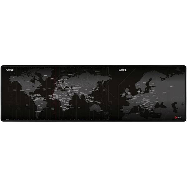 Podložka pod klávesnici a myš C-Tech MP-01W, 90×27 cm, World černá

