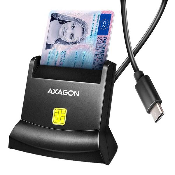 Čtečka eObčanek Axagon CRE-SM4NC USB-C Smart card StandReader černá

