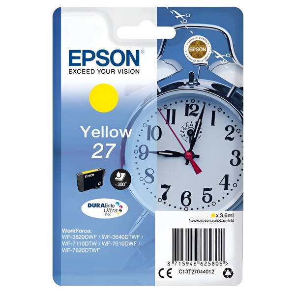 Inkoustová náplň Epson 27, 300 stran žlutá

