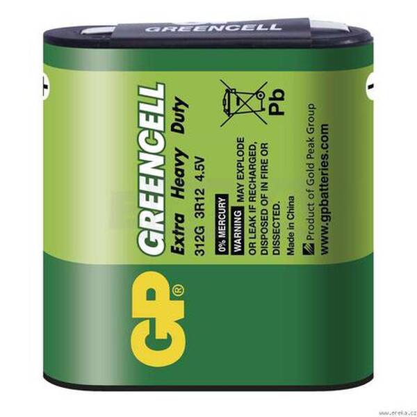Baterie zinkochloridová GP Greencell 3R12 (4,5V), folie1 ks 

