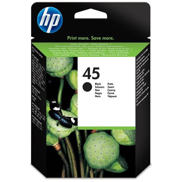 Inkoustová náplň HP 45, 930 stran černá

