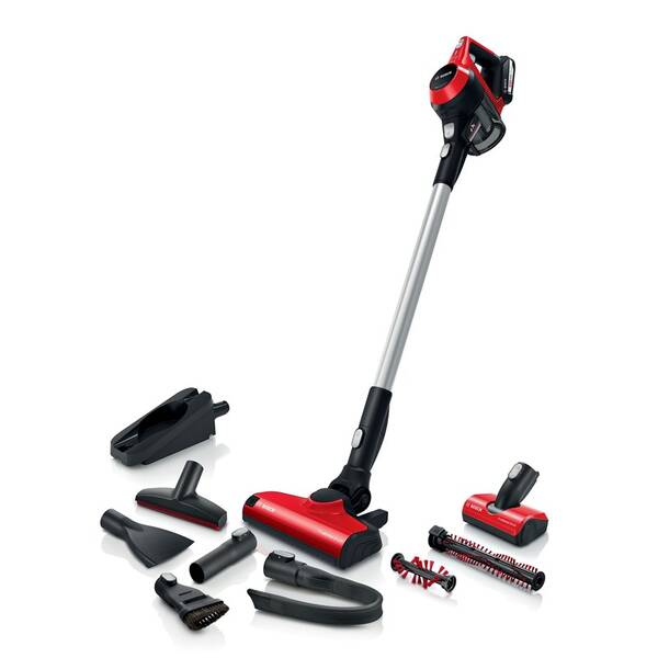 Tyčový vysavač Bosch BBS61PET2 (s baterií) červený


