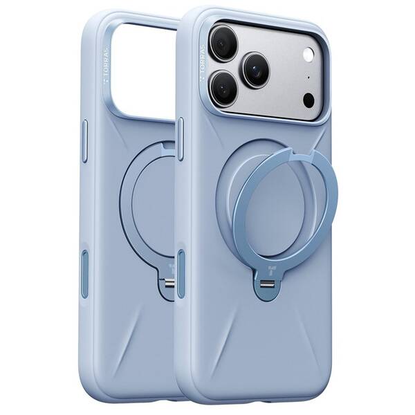 Kryt na mobil Torras Ostand Q3 Silicone na Apple iPhone 18 Pro Max modrý

