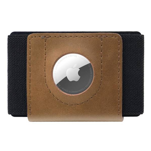 Peněženka FIXED Tiny Wallet pro AirTag z pravé hovězí kůže hnědá

