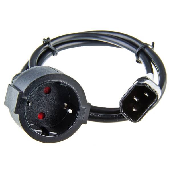 Kabel Avacom pro výstup UPS - PC konektor IEC C14 / schuko (F), 1m 

