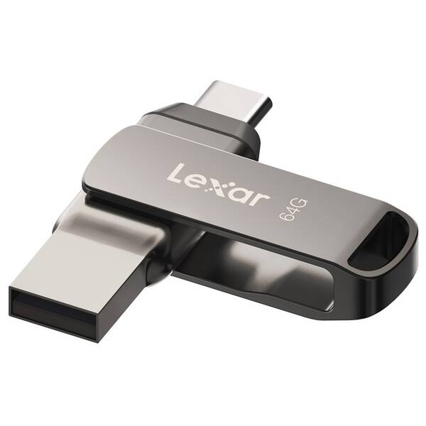 USB Flash Lexar JumpDrive D400 Dual, 64GB šedý


