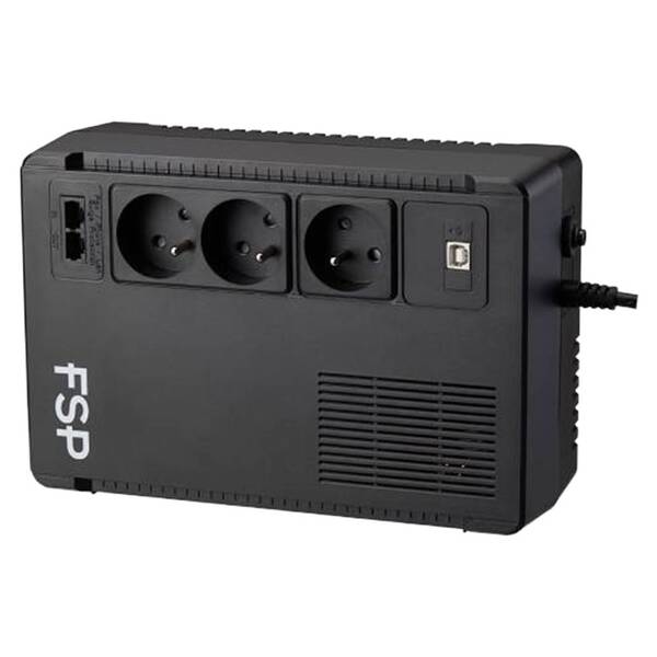 Záložní zdroj FSP ECO 800 FR, 800VA/480W, USB, RJ45, line interactive černý

