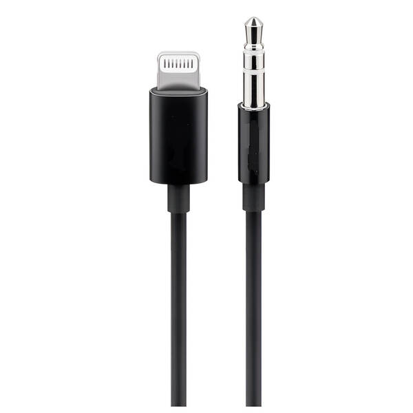 Kabel PremiumCord Lightning/3,5 mm jack, 1m černý

