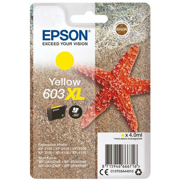 Inkoustová náplň Epson T603XL, 350 stran žlutá

