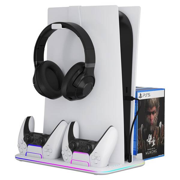 Dokovací stanice Canyon S-51, RGB - PS5 Slim/PS5 Pro bílá

