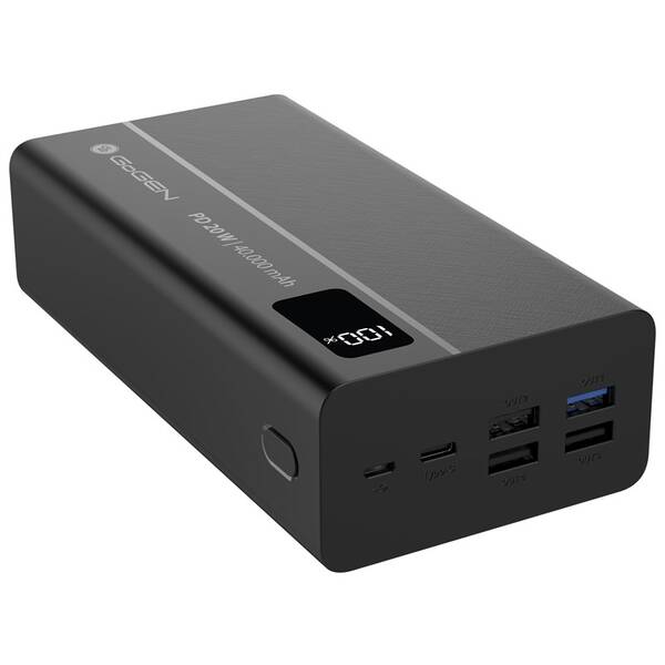 Powerbanka GoGEN PB400001 40000 mAh, USB-C PD 20W černá

