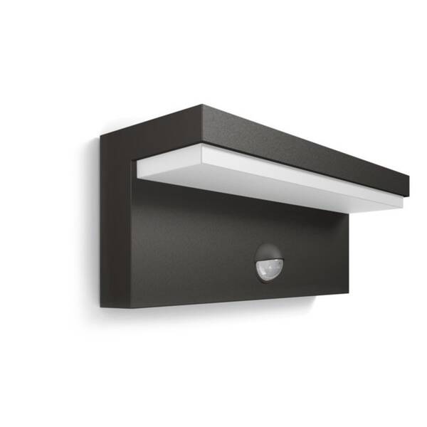 Nástěnné svítidlo Philips Bustan, LED, senzor pohybu, teplá bílá - antracitové 

