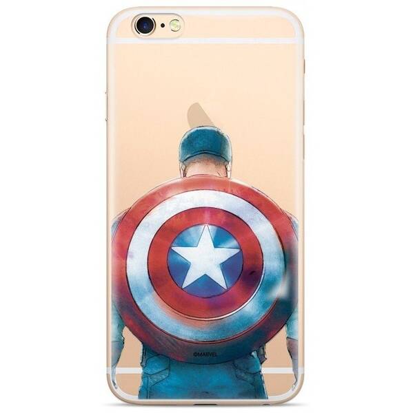 Kryt na mobil Marvel Captain America pro Apple iPhone XS průhledný

