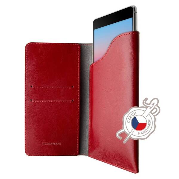 Pouzdro na mobil flipové FIXED Pocket Book na Apple iPhone 6/6s/7/8/SE (2020) červené

