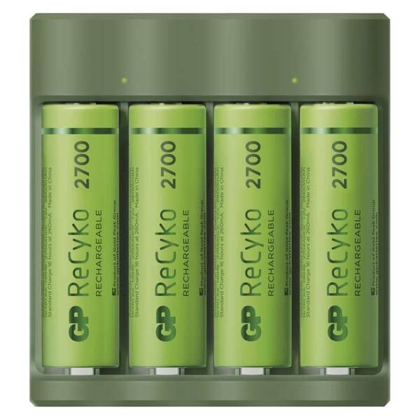 Nabíječka GP Everyday B421 + 4× AA ReCyko 2700 + USB 

