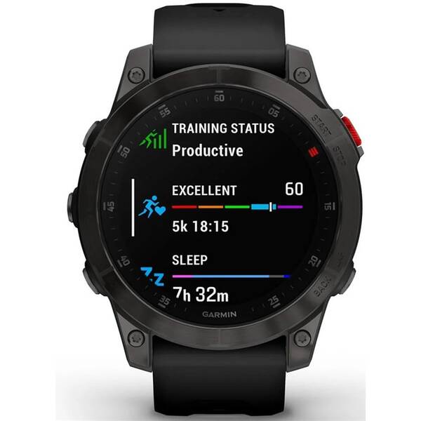 Chytré hodinky Garmin epix (Gen 2) Sapphire - Titan Black/Black Silicone Band 

