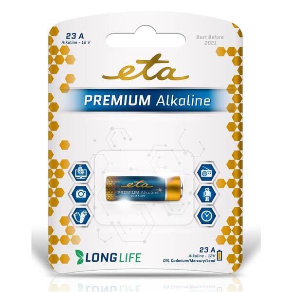 Baterie alkalická ETA ALKALINE 23A, blistr 1ks 

