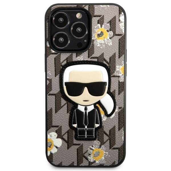 Kryt na mobil Karl Lagerfeld Ikonik Flower na Apple iPhone 13 Pro šedý

