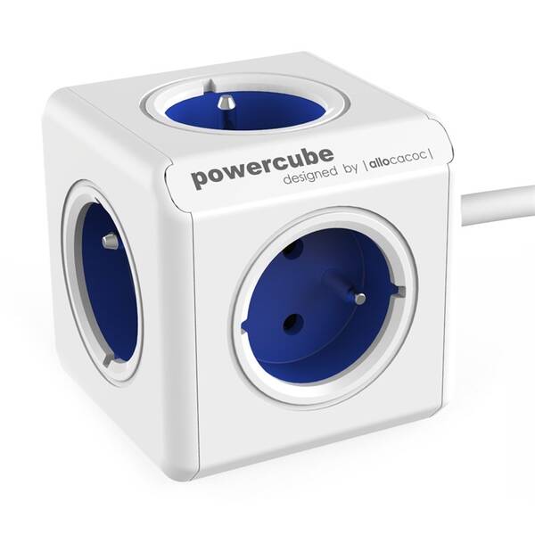 Kabel prodlužovací Powercube 5x zásuvka, 1,5m bílý/modrý

