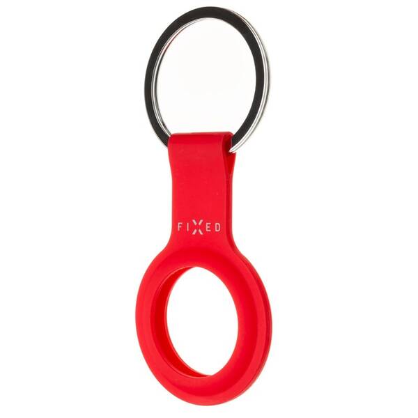 Pouzdro FIXED Silky pro Apple AirTag s kroužkem červené

