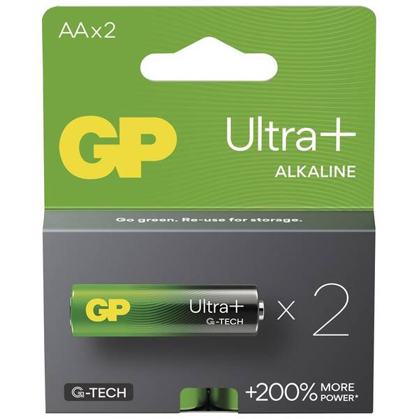 Baterie alkalická GP Ultra Plus AA (LR6), 2 ks 

