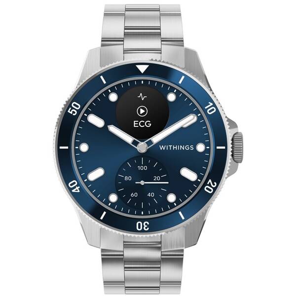Chytré hodinky Withings Scanwatch Nova 42 mm stříbrné/modré

