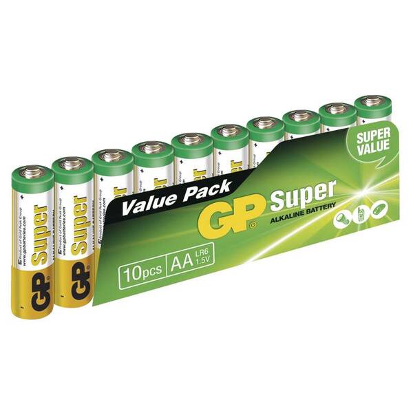 Baterie alkalická GP Super AA, LR06, fólie 10ks 

