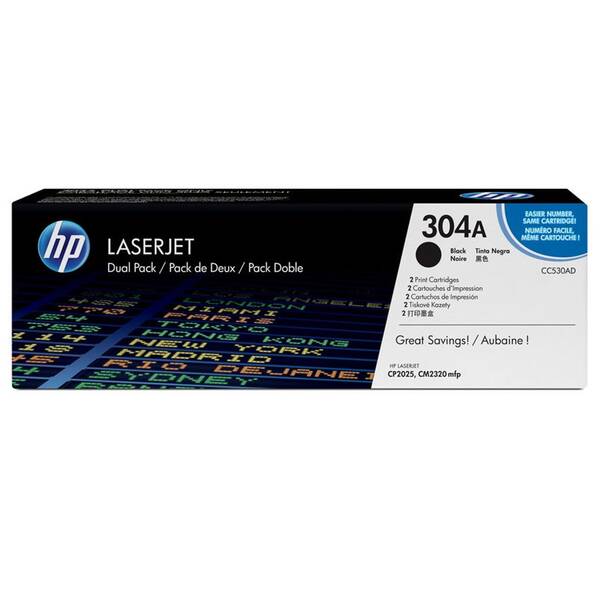 Toner HP 304A, 2x3500 stran, 2-pack černý

