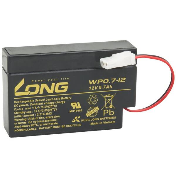 Olověný akumulátor Long 12V 0,7Ah AMP (WP0.7-12) 

