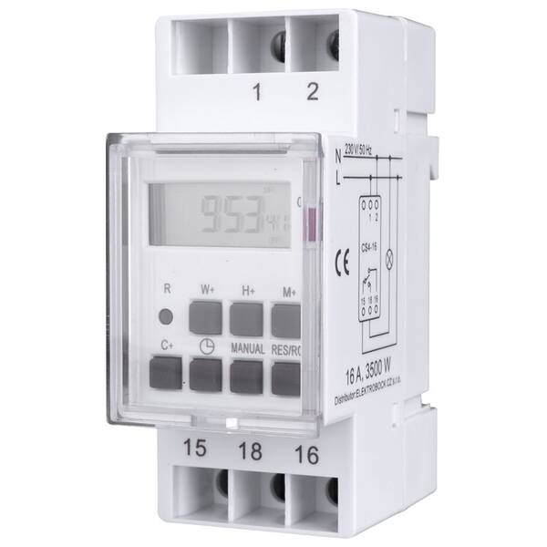 Spínač časový Elektrobock CS4-16 na DIN lištu 

