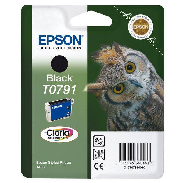 Inkoustová náplň Epson T0791, 11,1 ml černá

