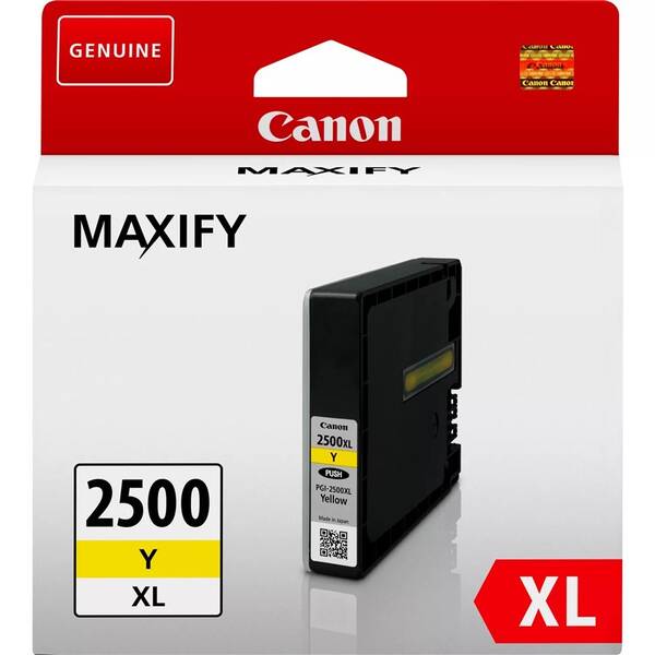 Inkoustová náplň Canon PGI-2500XL Y, 1295 stran žlutá

