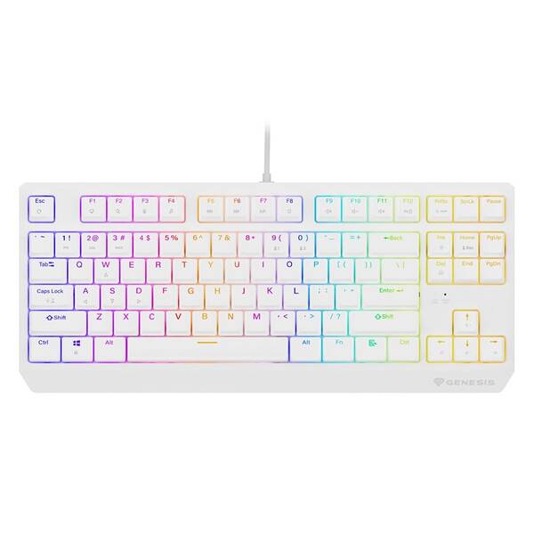 Klávesnice Genesis THOR 230, TKL, RGB, Outemu Red, US layout bílá

