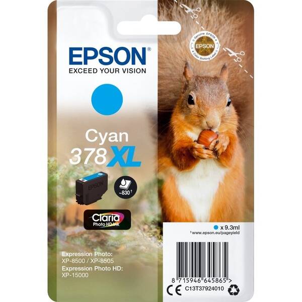 Inkoustová náplň Epson 378 XL, 830 stran azurová

