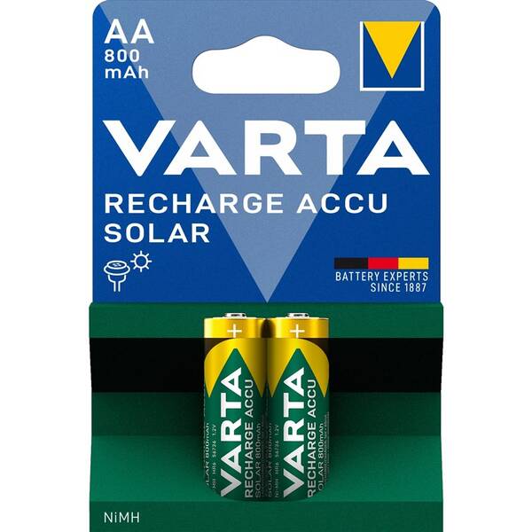 Baterie nabíjecí Varta Solar Rechargeable Accu AA, HR06, 800mAh, blistr 2ks 


