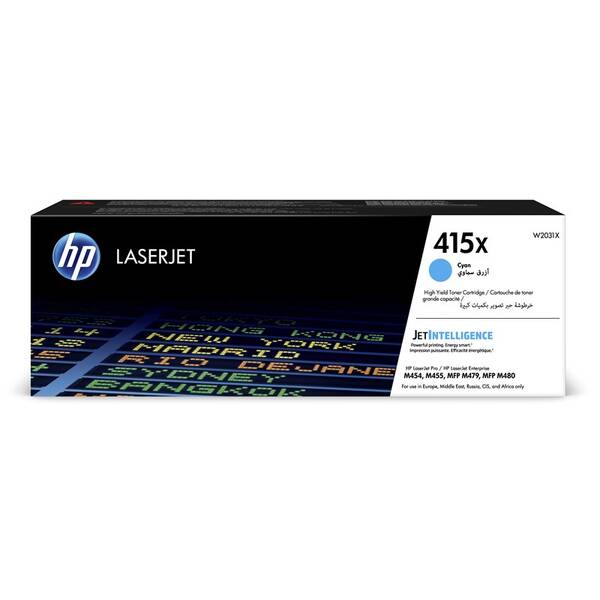 Toner HP 415X, 6 000 stran azurový

