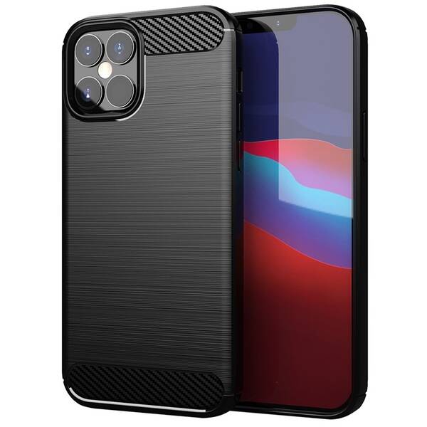 Kryt na mobil WG Carbon na Apple iPhone 12/12 Pro černý

