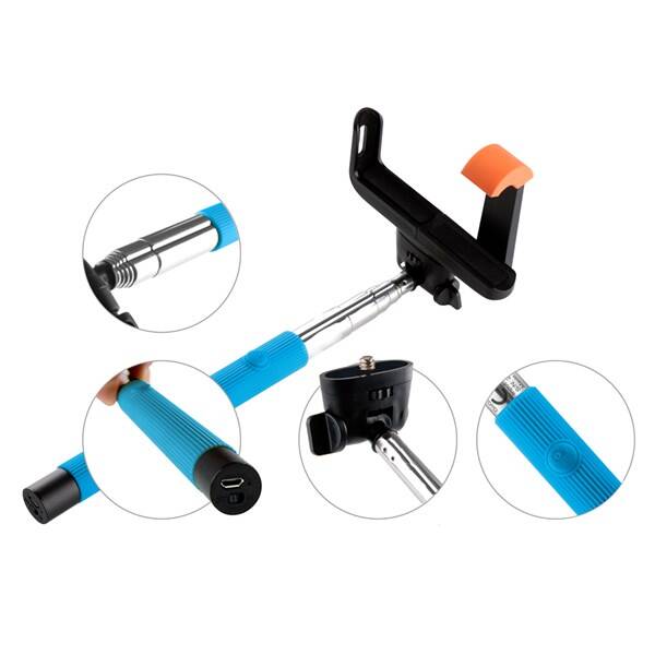 Selfie tyč GoGEN 2 teleskopická, bluetooth modrá

