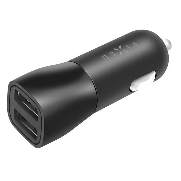 Adaptér do auta FIXED 2x USB, 15W Smart Rapid Charge černý

