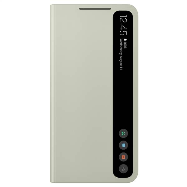 Pouzdro na mobil flipové Samsung Clear View na Galaxy S21 FE zelené

