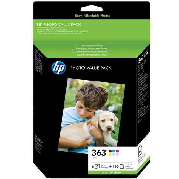 Inkoustová náplň HP 363, 150 stran, fotografická sada - CMYK 

