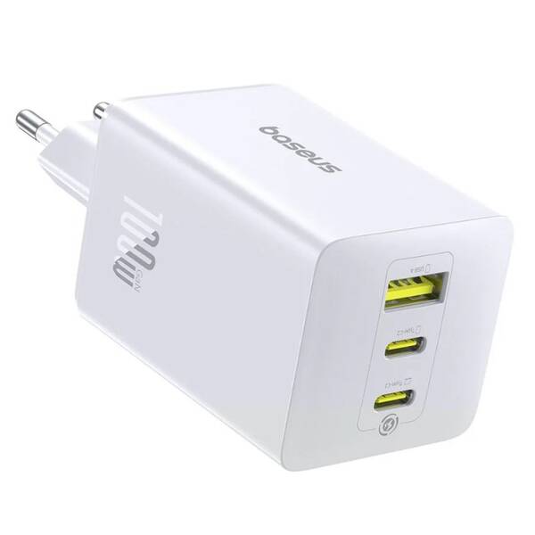 Nabíječka do sítě Baseus EnerFill FE11 100W 2x USB-C, 1x USB bílá

