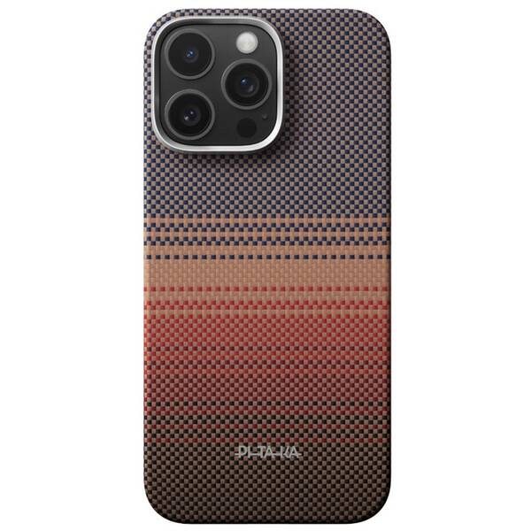 Kryt na mobil Pitaka Ultra-Slim, Sunset (PitaTap) na Apple iPhone 16 Pro Max červený/oranžový

